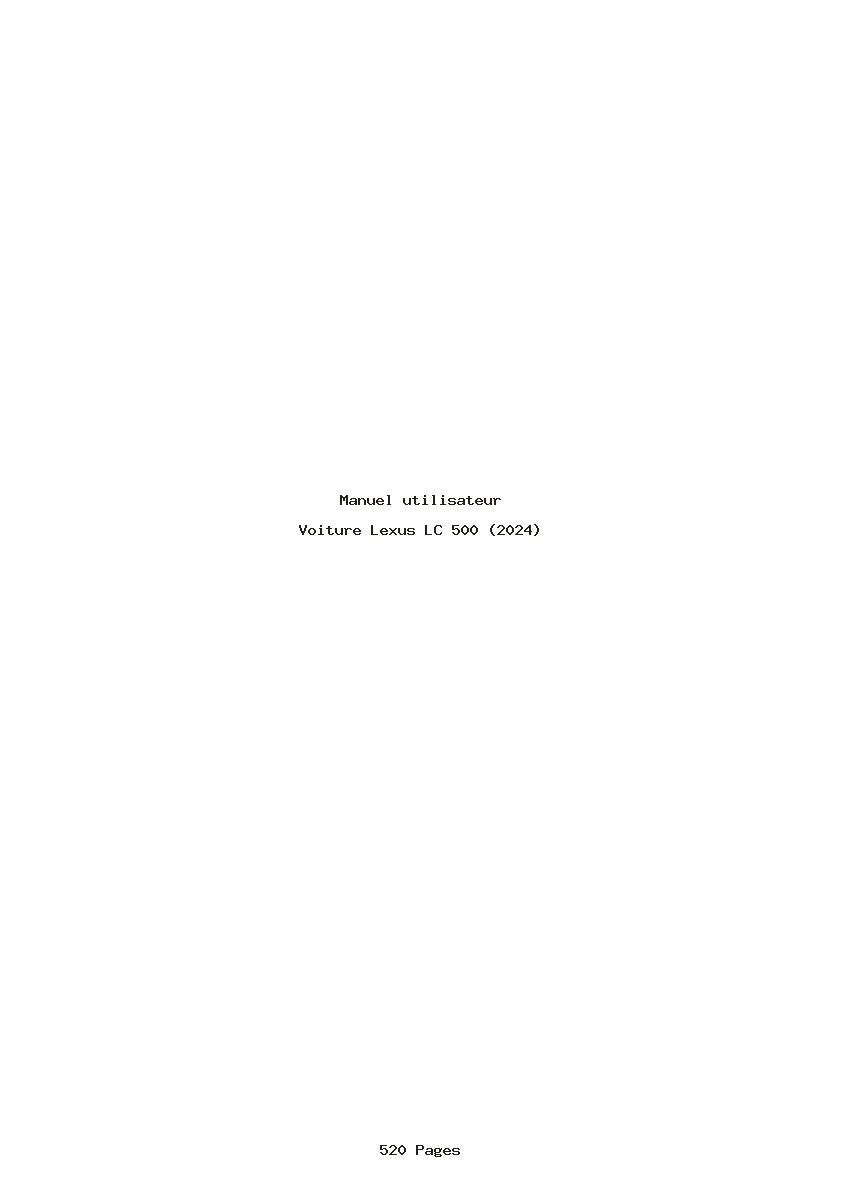 Page 1 de la notice Manuel utilisateur Lexus LC 500 (2024)