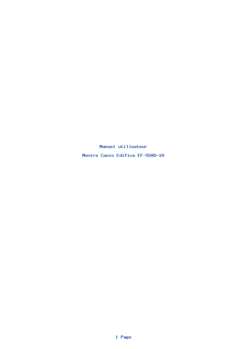 Page 1 de la notice Manuel utilisateur Casio Edifice EF-558D-1A