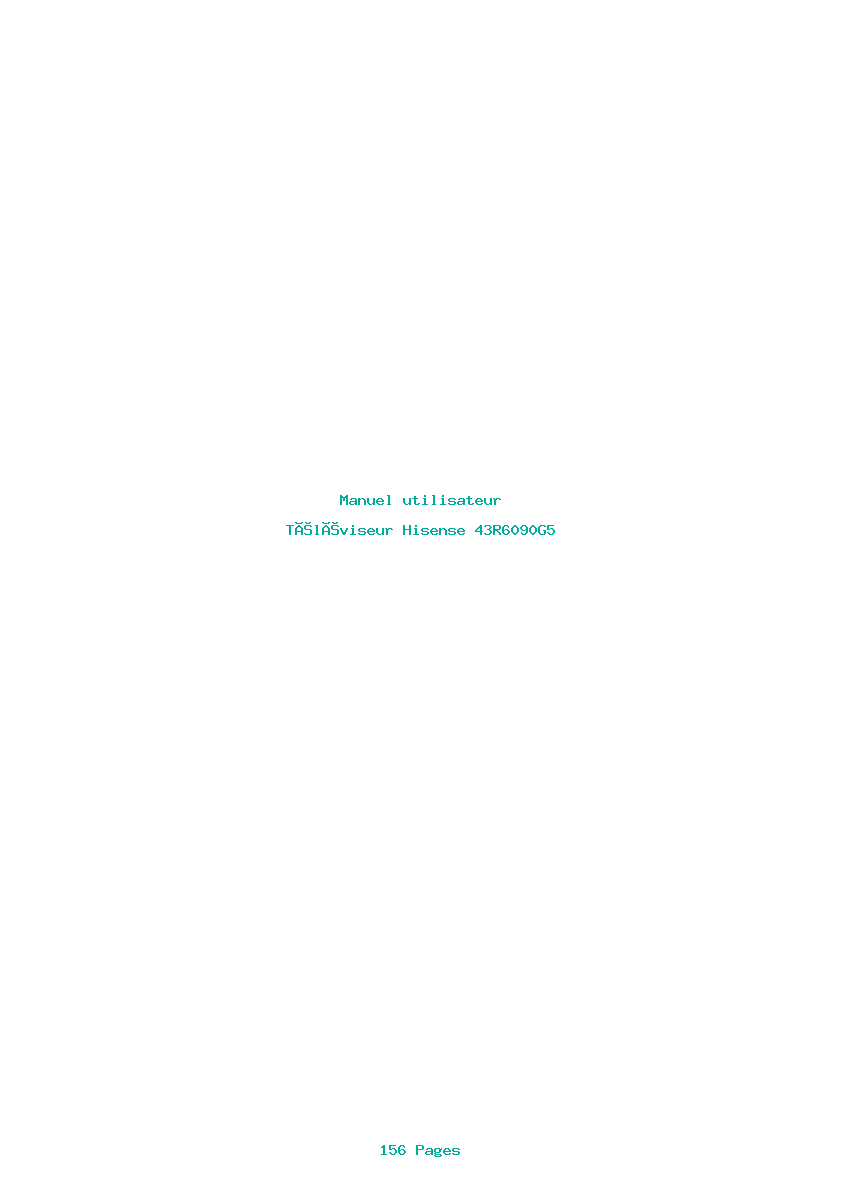 Page 1 de la notice Manuel utilisateur Hisense 43R6090G5