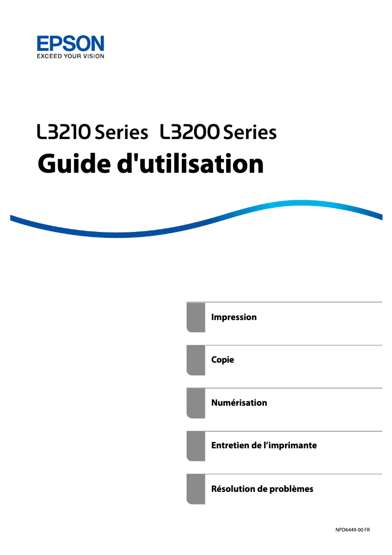 Page 1 de la notice Manuel utilisateur Epson EcoTank L3201