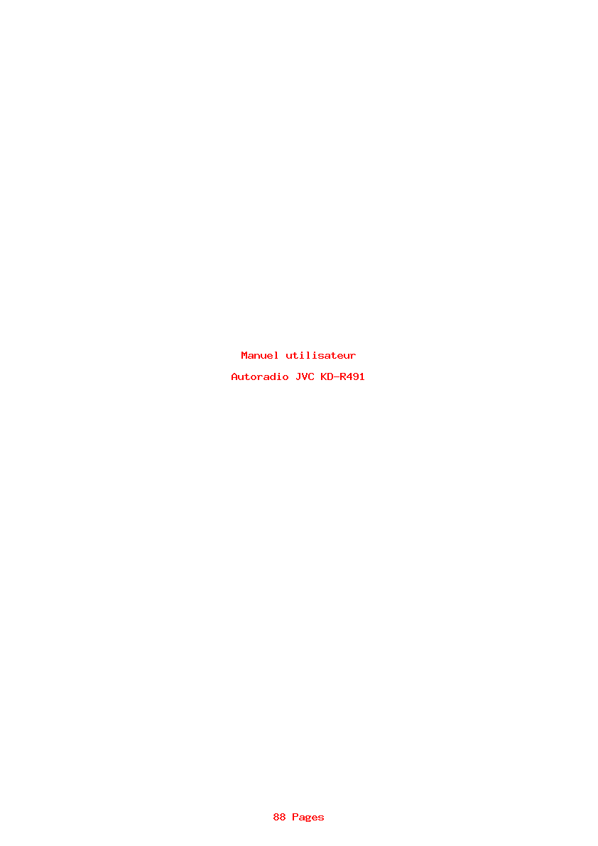 Page 1 de la notice Manuel utilisateur JVC KD-R491