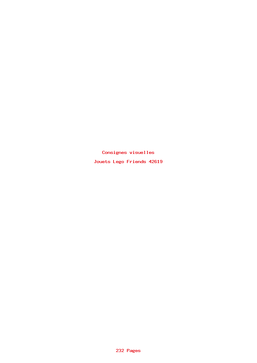 Page 1 de la notice Consignes visuelles Lego Friends 42619