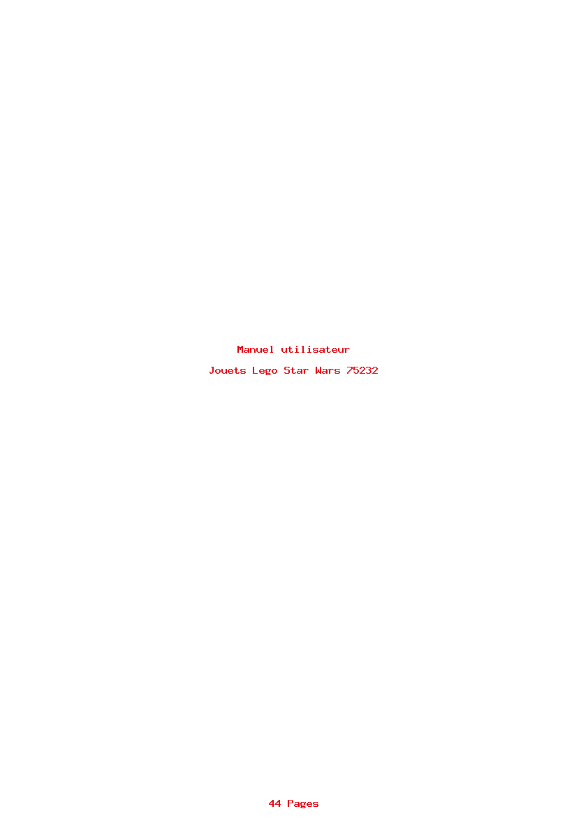 Page 1 de la notice Manuel utilisateur Lego Star Wars 75232