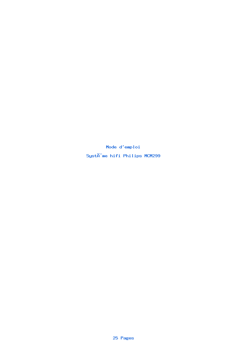 Page 1 de la notice Mode d'emploi Philips MCM299