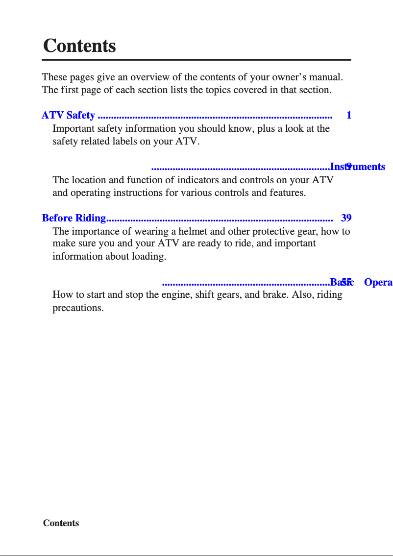 Page 1 de la notice Manuel utilisateur Honda FourTrax Rancher TRX420FA (2011)