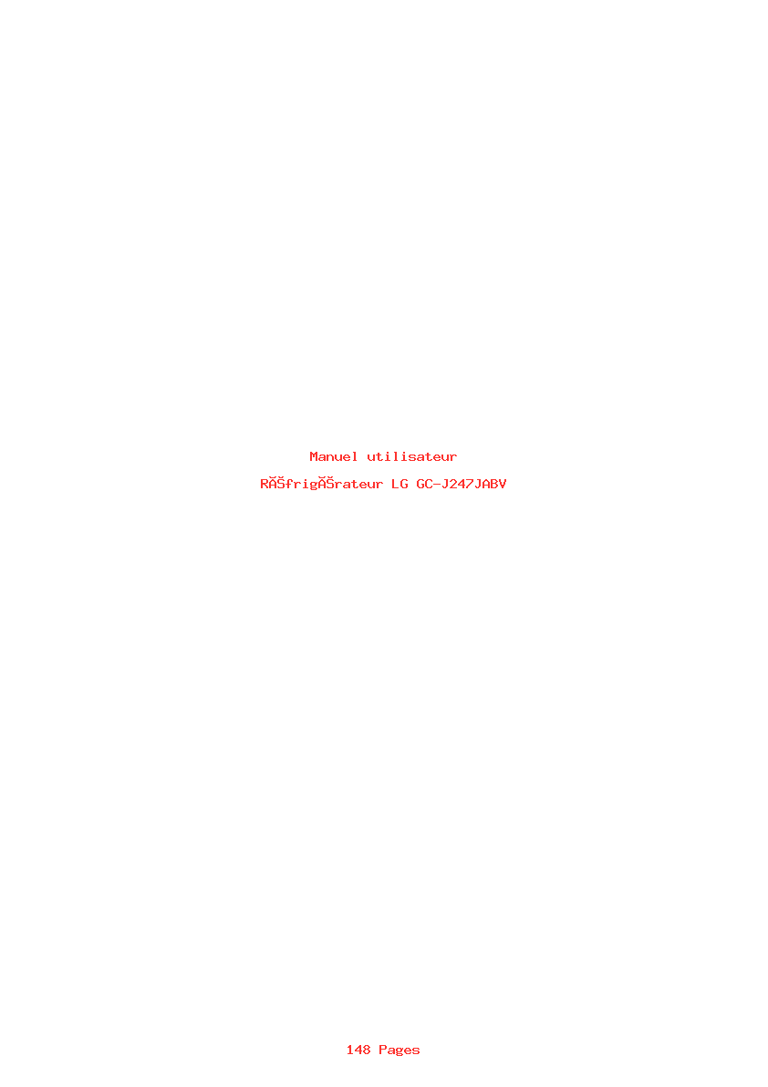 Page 1 de la notice Manuel utilisateur LG GC-J247JABV