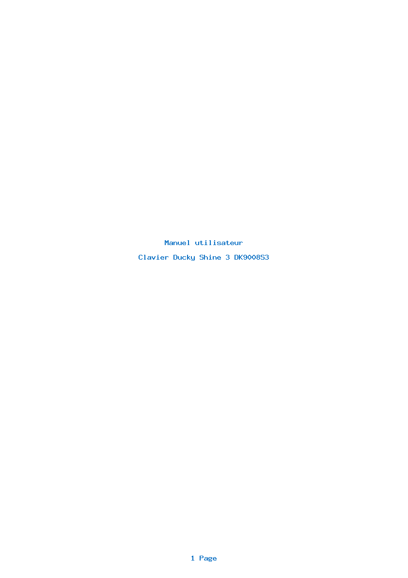Page 1 de la notice Manuel utilisateur Ducky Shine 3 DK9008S3