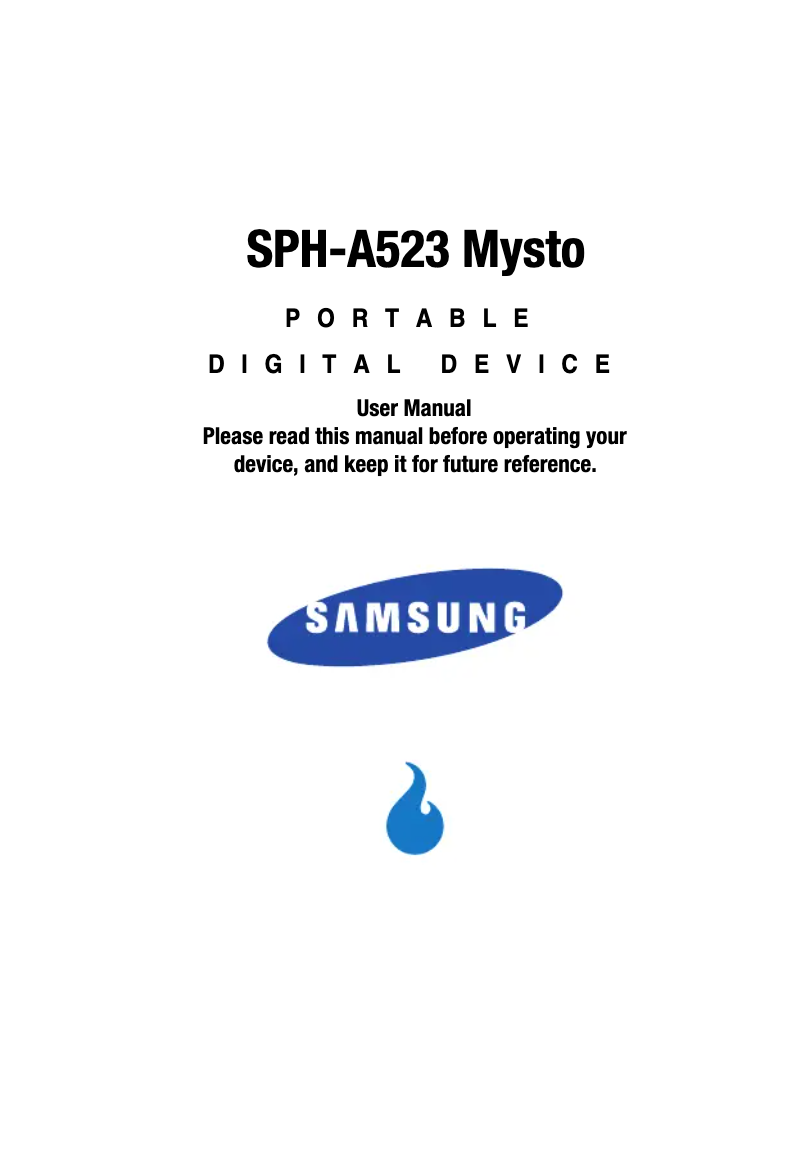 Page 1 de la notice Manuel utilisateur Samsung Mysto