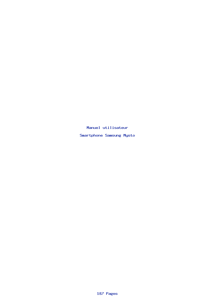 Page 1 de la notice Manuel utilisateur Samsung Mysto