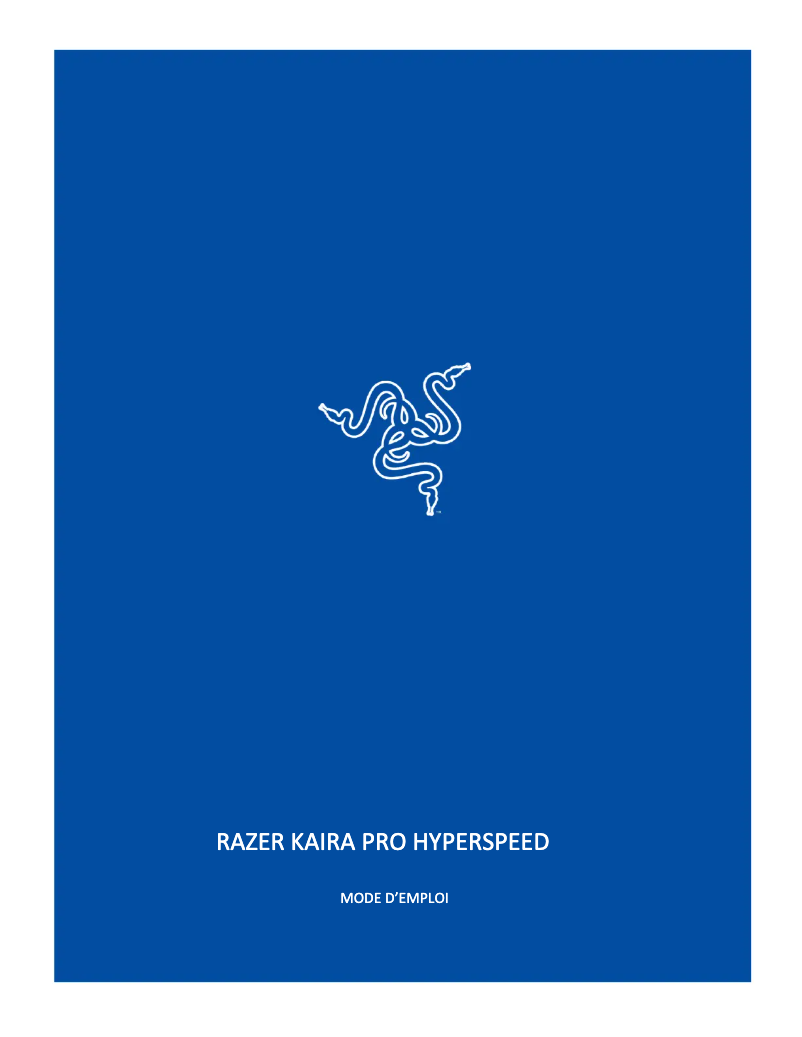 Page 1 de la notice Manuel utilisateur Razer Kaira Pro HyperSpeed