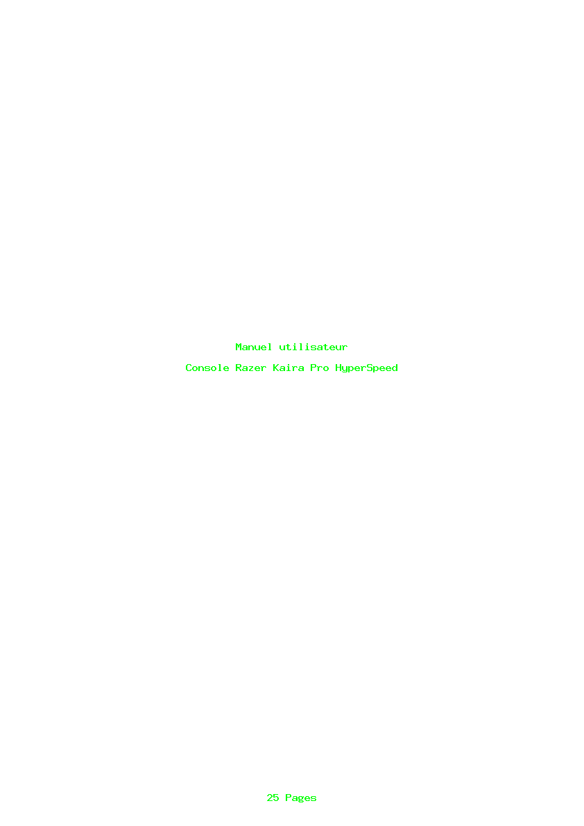 Page 1 de la notice Manuel utilisateur Razer Kaira Pro HyperSpeed