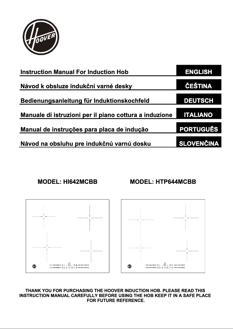 Page 1 de la notice Manuel utilisateur Hoover HI642MCBB