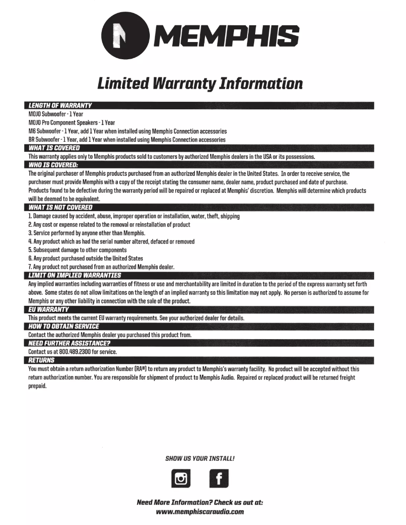 Page 1 de la notice Manuel utilisateur Memphis Audio 15-M610D2