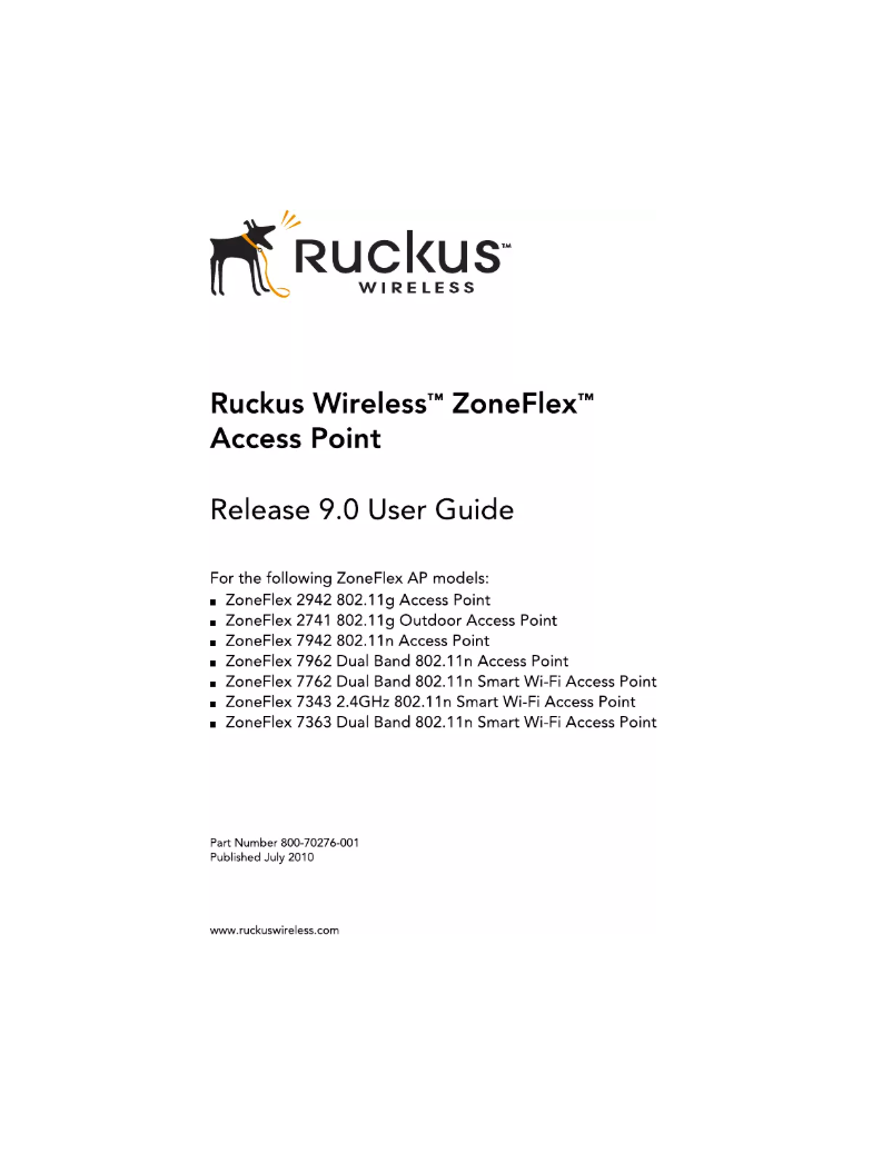 Page 1 de la notice Manuel utilisateur Ruckus Wireless ZoneFlex 2741