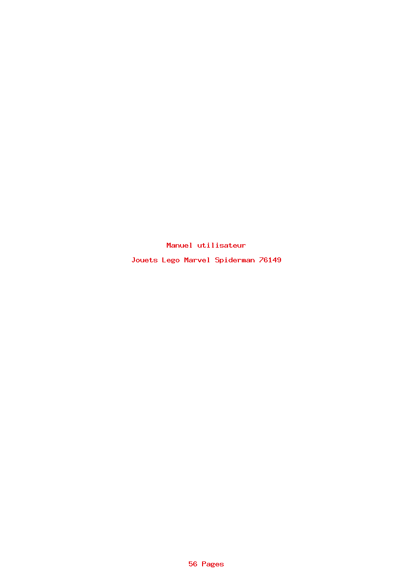 Page 1 de la notice Manuel utilisateur Lego Marvel Spiderman 76149