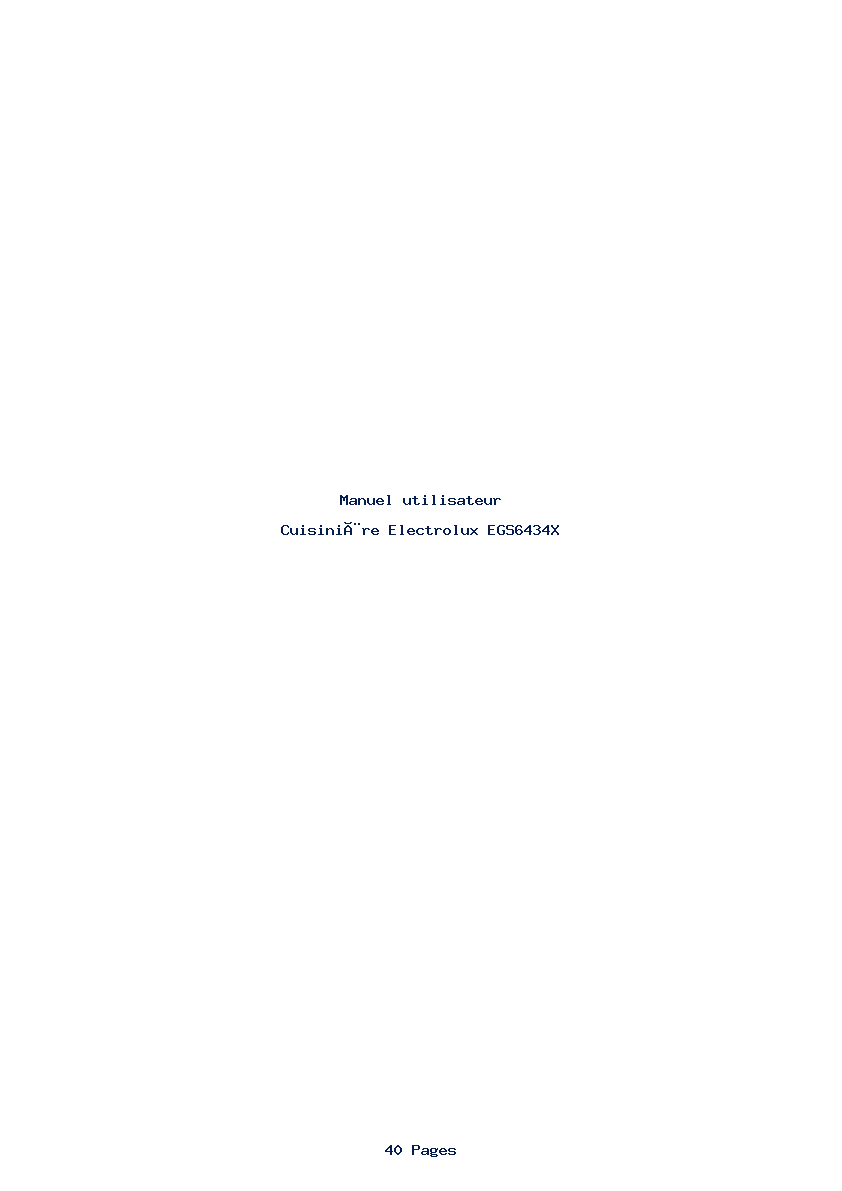 Page 1 de la notice Manuel utilisateur Electrolux EGS6434X