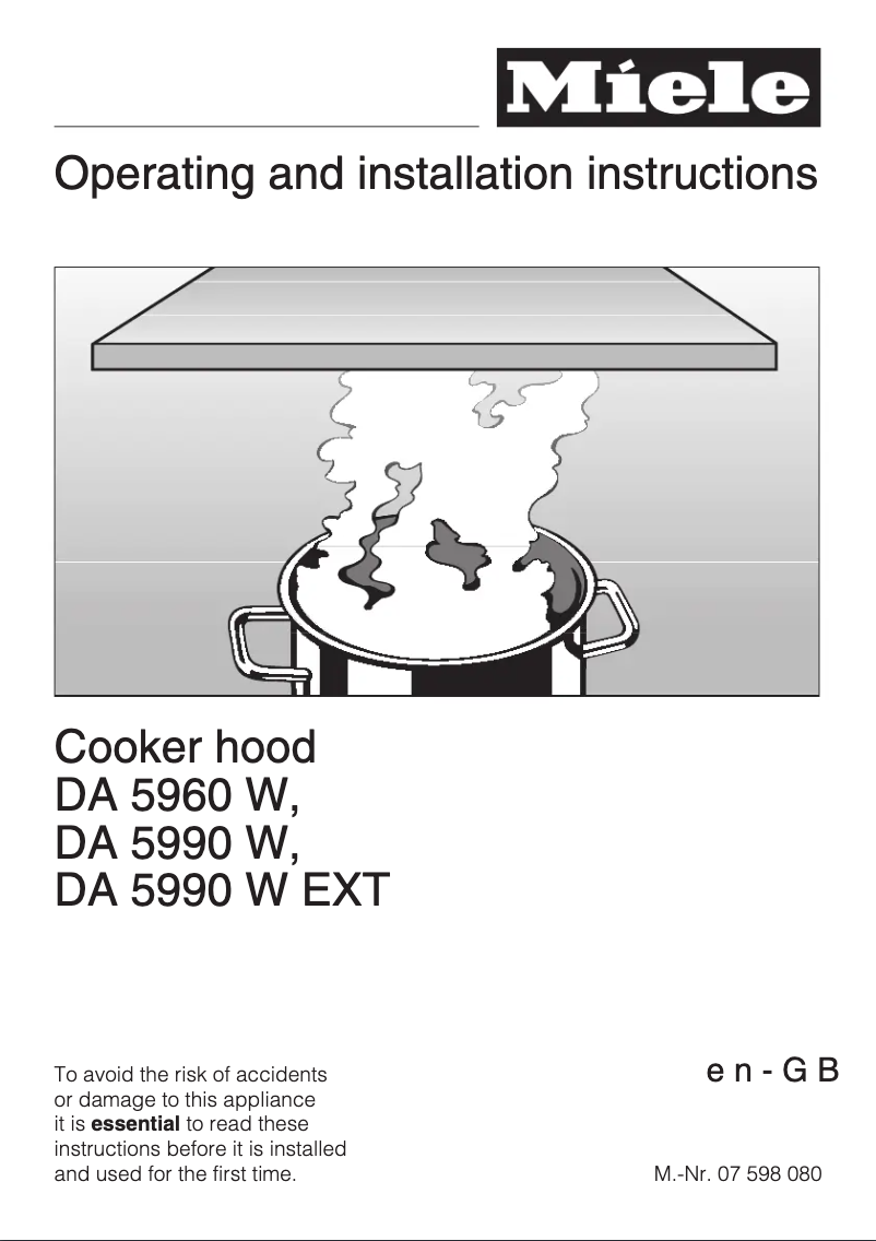 Página 1 del manual Manual de usuario Miele DA 5990 W Ext