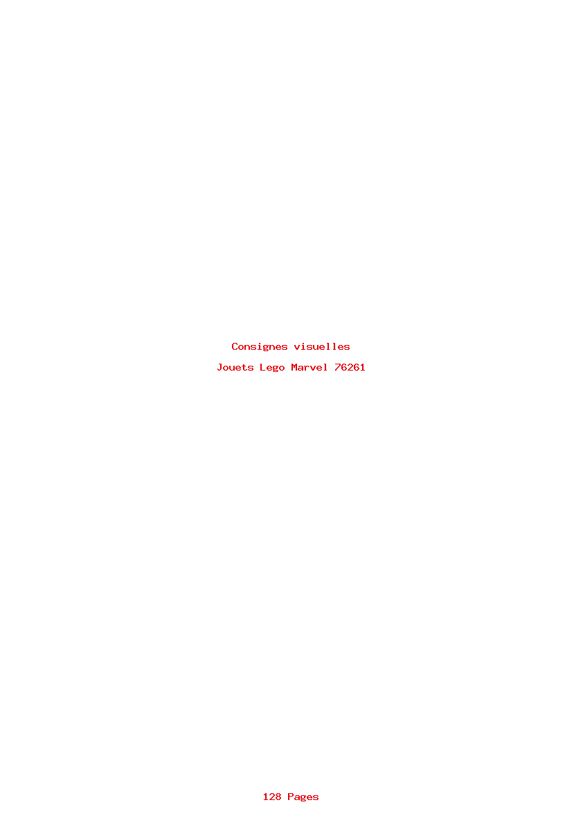 Page 1 de la notice Consignes visuelles Lego Marvel 76261