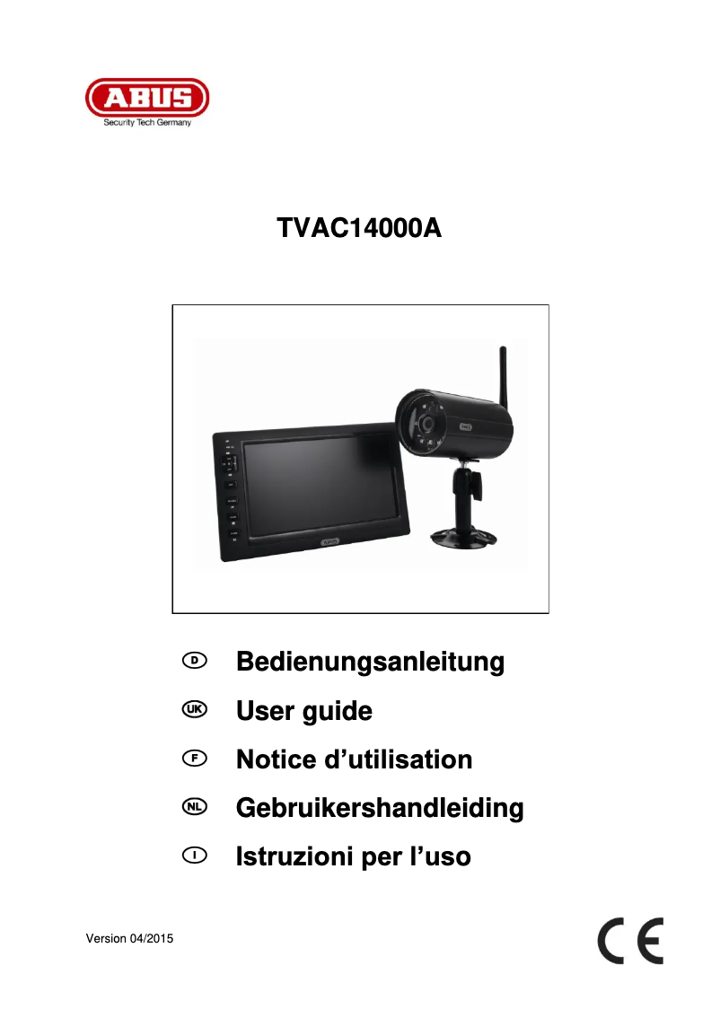Page 1 de la notice Manuel utilisateur Abus TVAC14000A