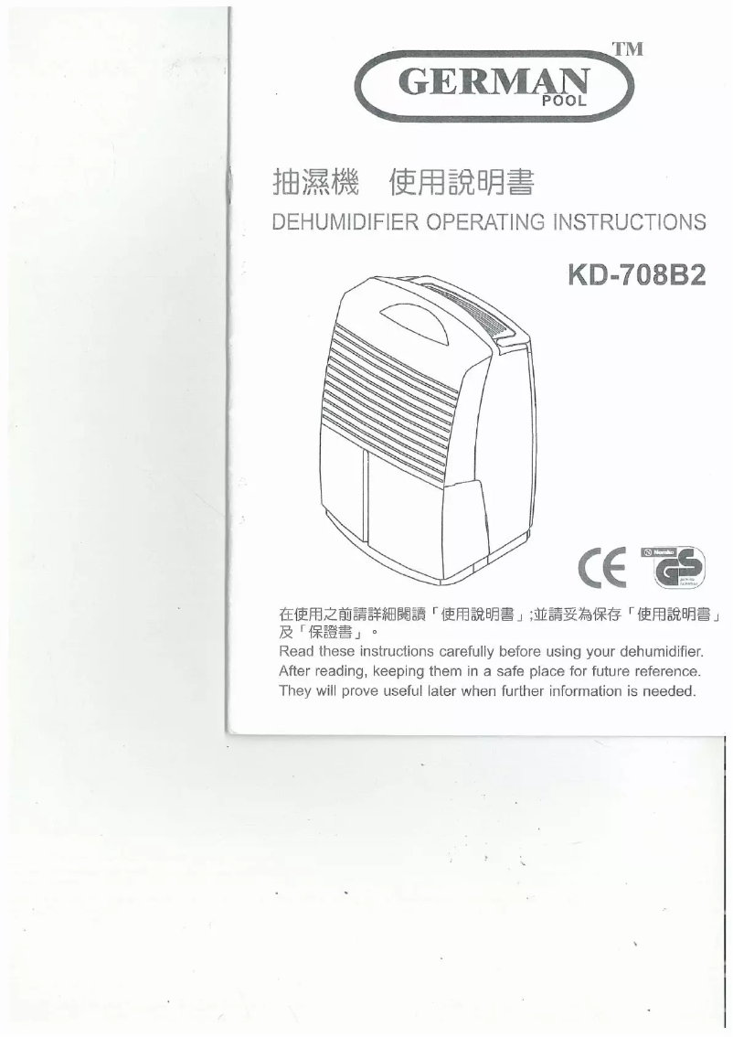 Page 1 de la notice Manuel utilisateur German Pool KD-708B2