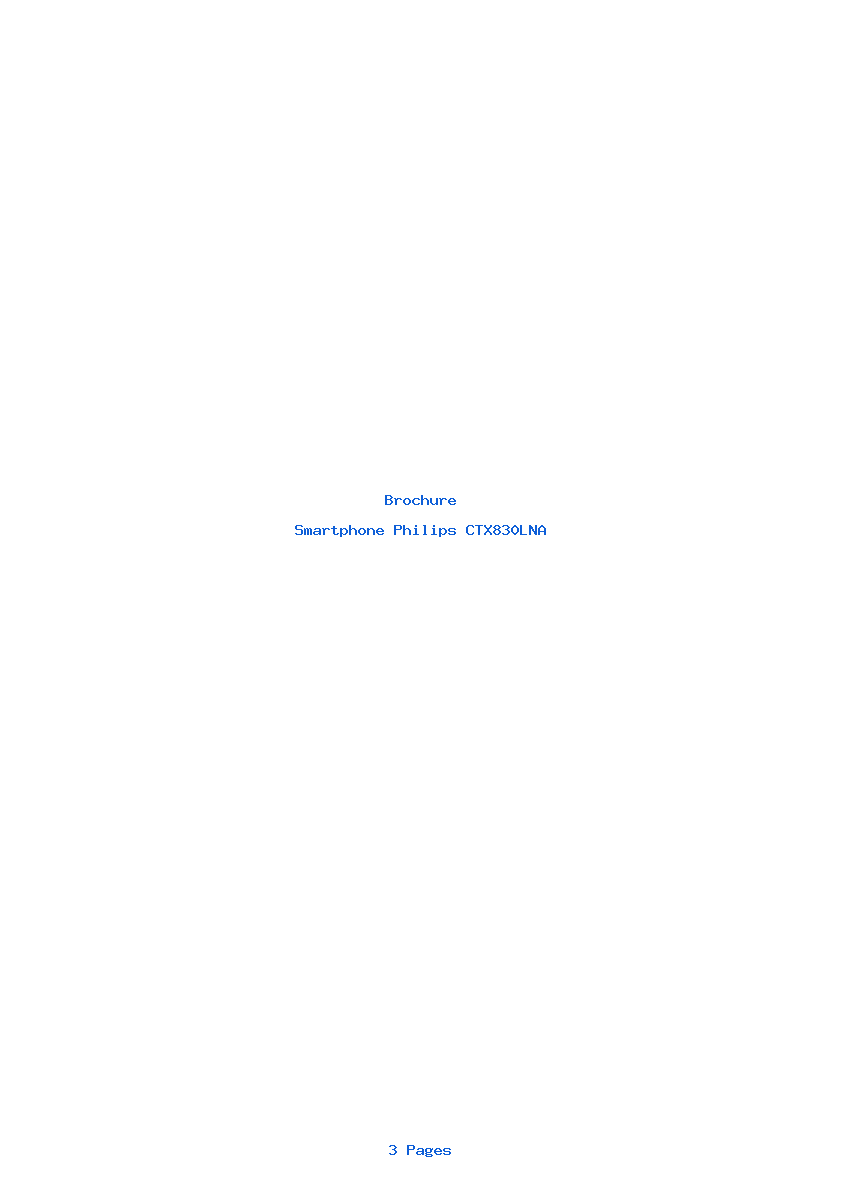 Page 1 de la notice Brochure Philips CTX830LNA