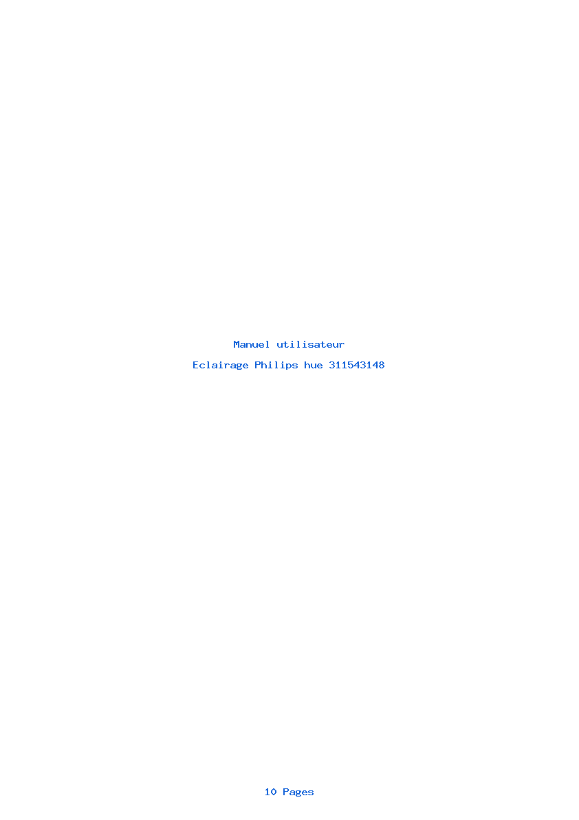 Page 1 de la notice Manuel utilisateur Philips hue 311543148