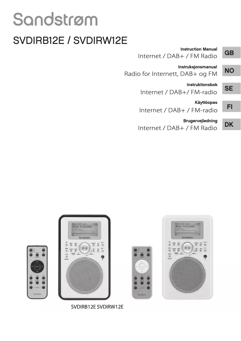 Page 1 de la notice Manuel utilisateur Sandstrøm SVDIRB12E