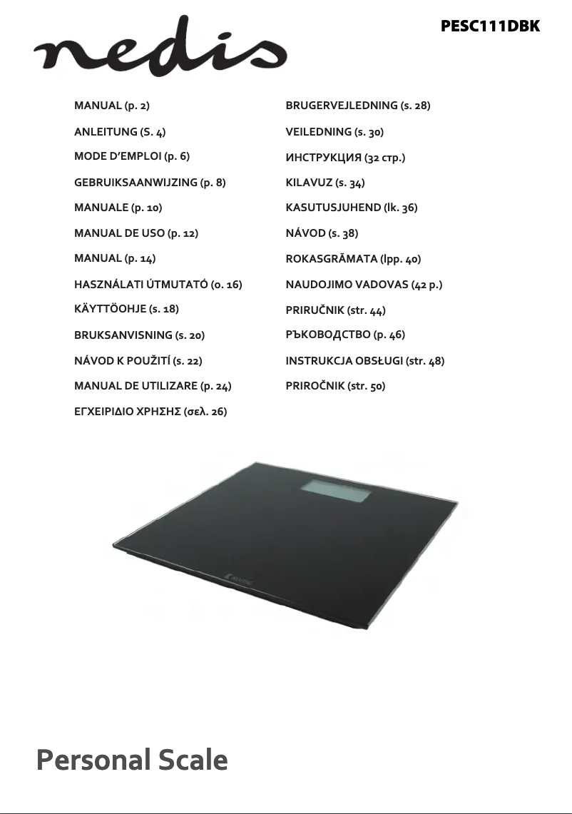 Page 1 de la notice Manuel utilisateur Nedis PESC111DBK