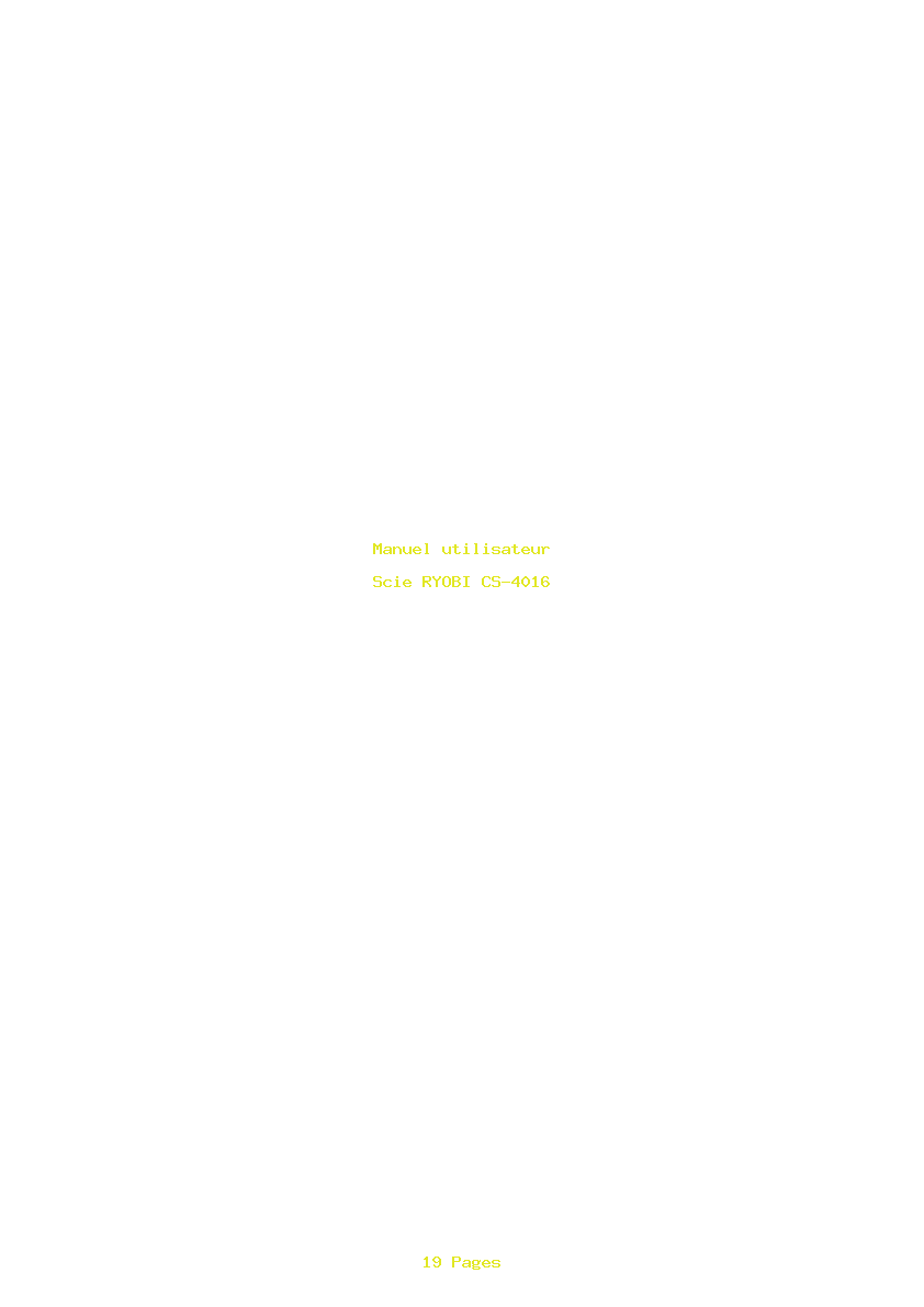 Page 1 de la notice Manuel utilisateur RYOBI CS-4016