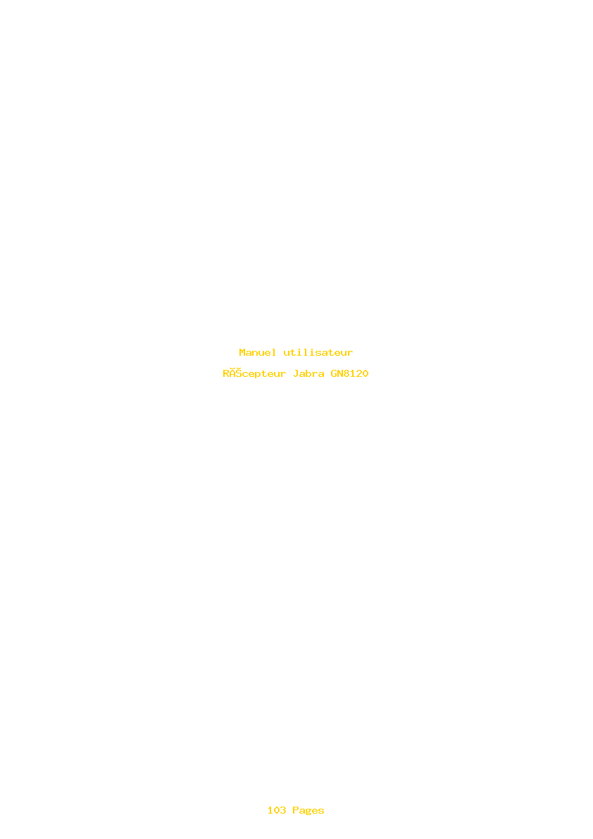 Page 1 de la notice Manuel utilisateur Jabra GN8120