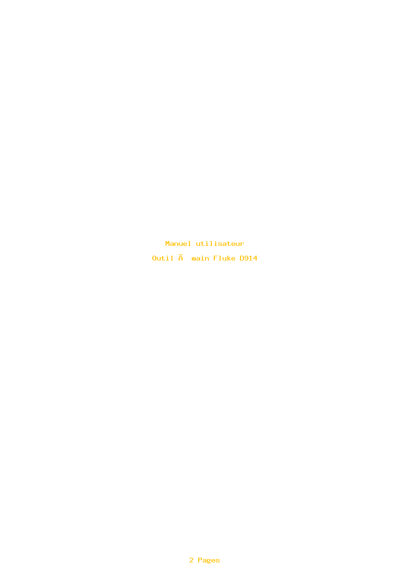 Page 1 de la notice Manuel utilisateur Fluke D914