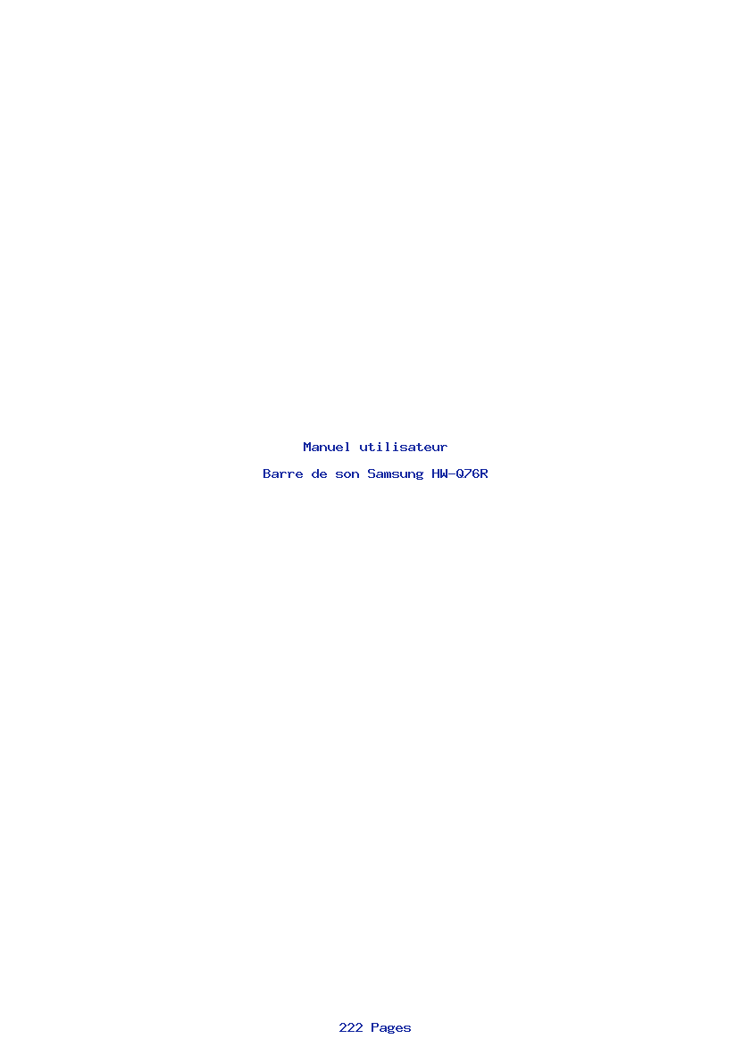Page 1 de la notice Manuel utilisateur Samsung HW-Q76R