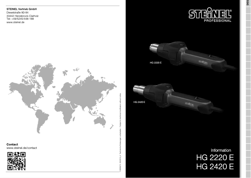Page 1 de la notice Manuel utilisateur Steinel HG 2420 E