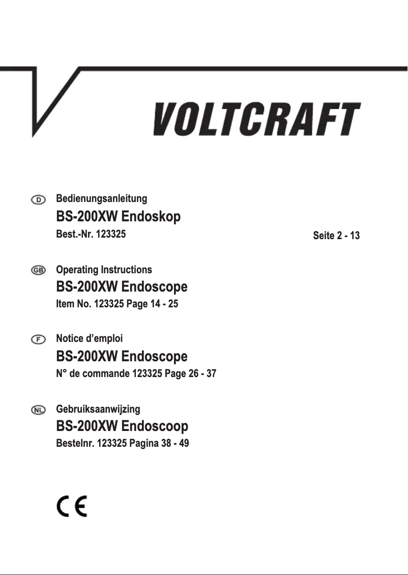 Page 1 de la notice Manuel utilisateur Voltcraft BS-200XW