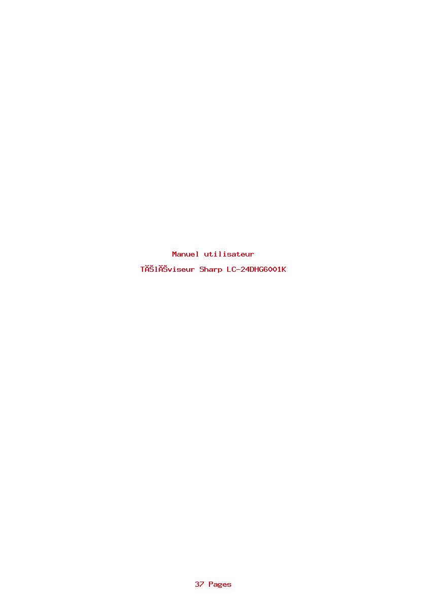 Page 1 de la notice Manuel utilisateur Sharp LC-24DHG6001K