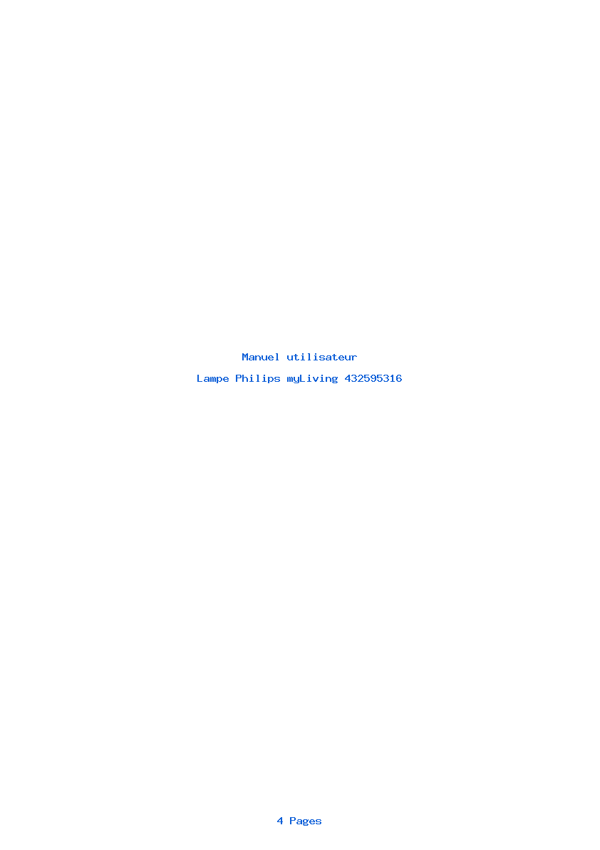 Page 1 de la notice Manuel utilisateur Philips myLiving 432595316