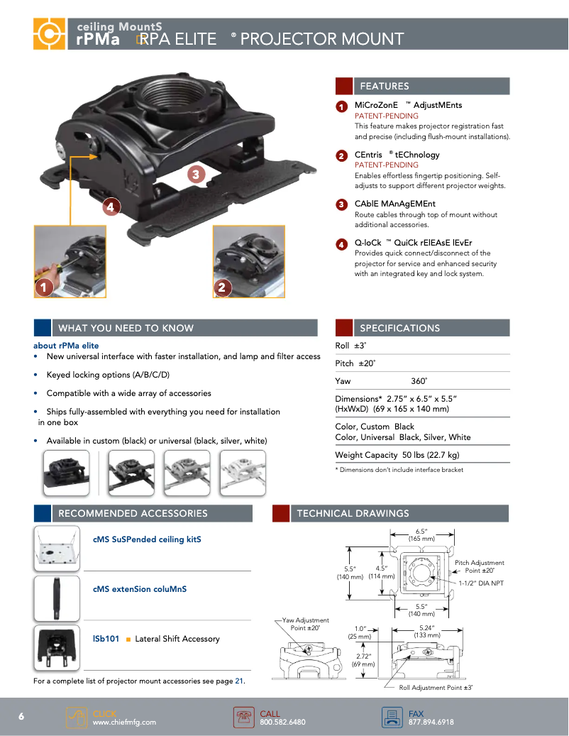 Página 1 del manual Manual de usuario Chief RPMA277