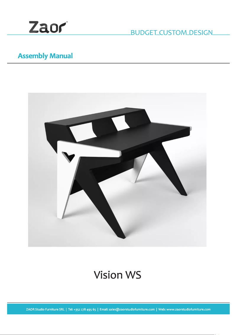 Page 1 de la notice Manuel utilisateur Zaor Vision WS