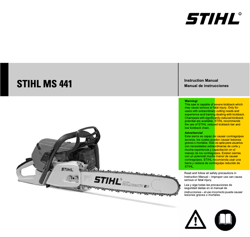 Page 1 de la notice Manuel utilisateur Stihl MS 441