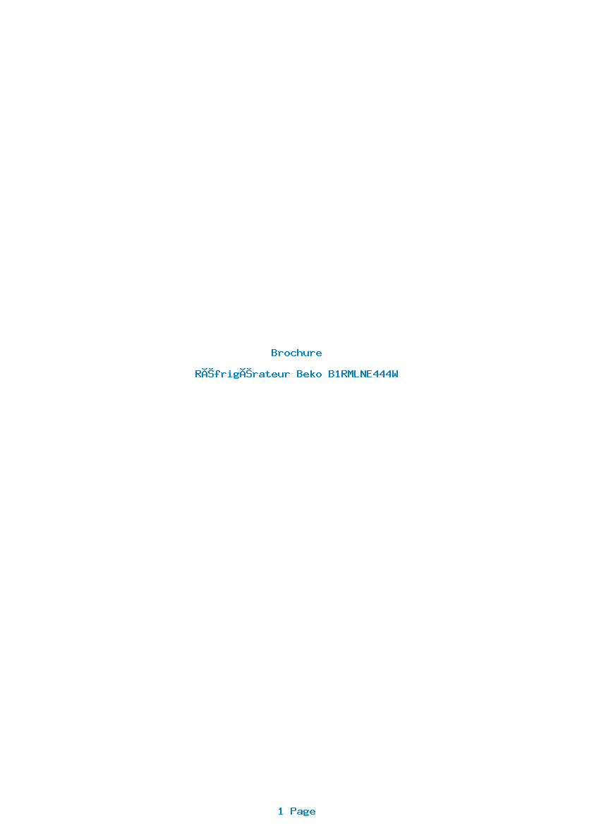 Page 1 de la notice Brochure Beko B1RMLNE444W
