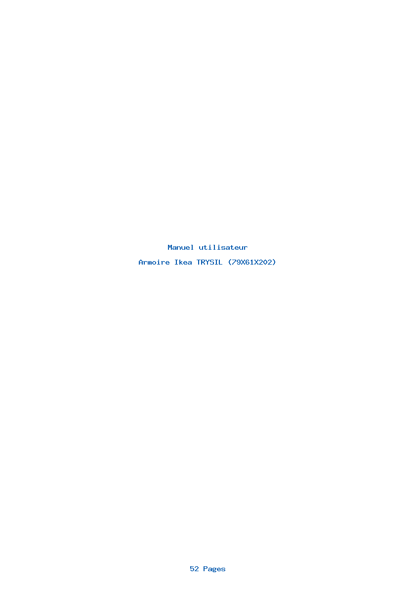 Page 1 de la notice Manuel utilisateur Ikea TRYSIL (79X61X202)