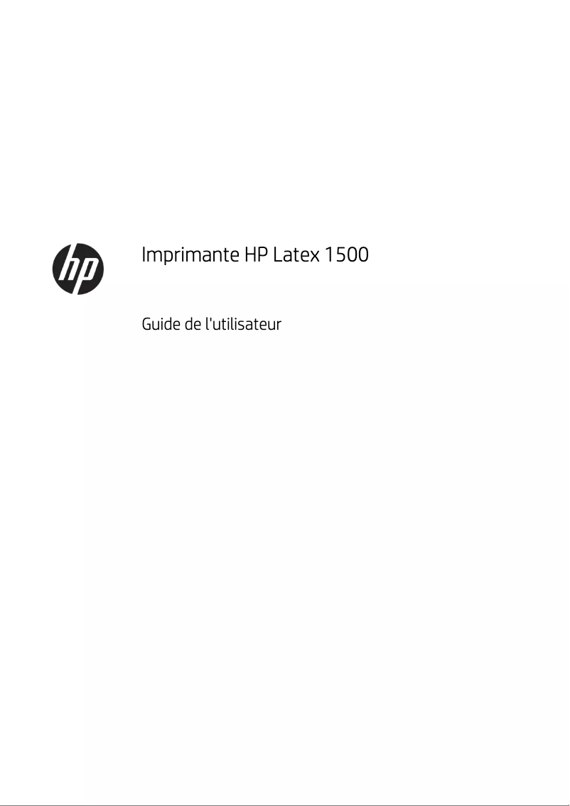 Page n°1 - Manuel utilisateur HP Latex 1500