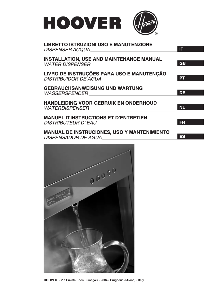 Page 1 de la notice Manuel utilisateur Hoover HWP 60 X