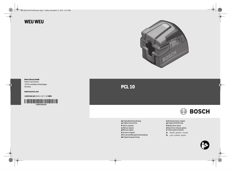 Página 1 del manual Manual de usuario Bosch PCL 10 Set