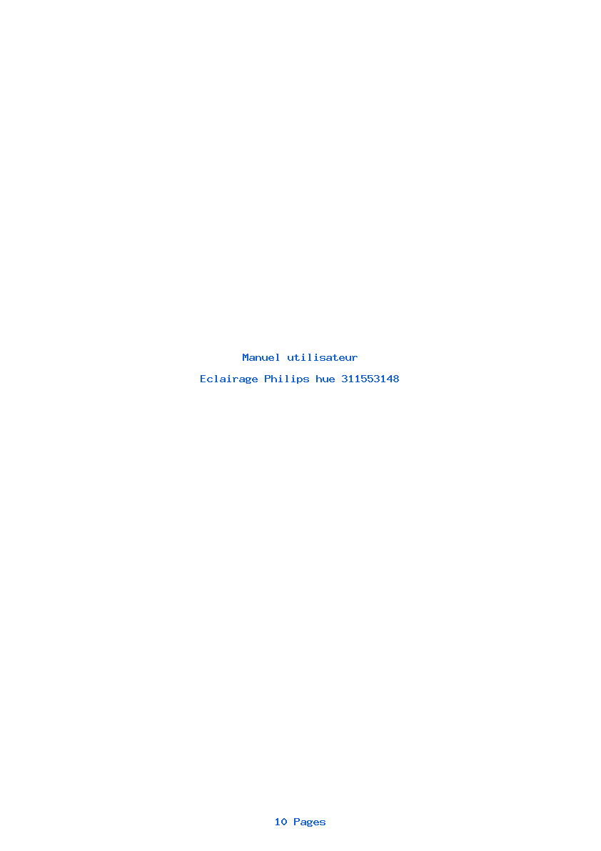 Page 1 de la notice Manuel utilisateur Philips hue 311553148