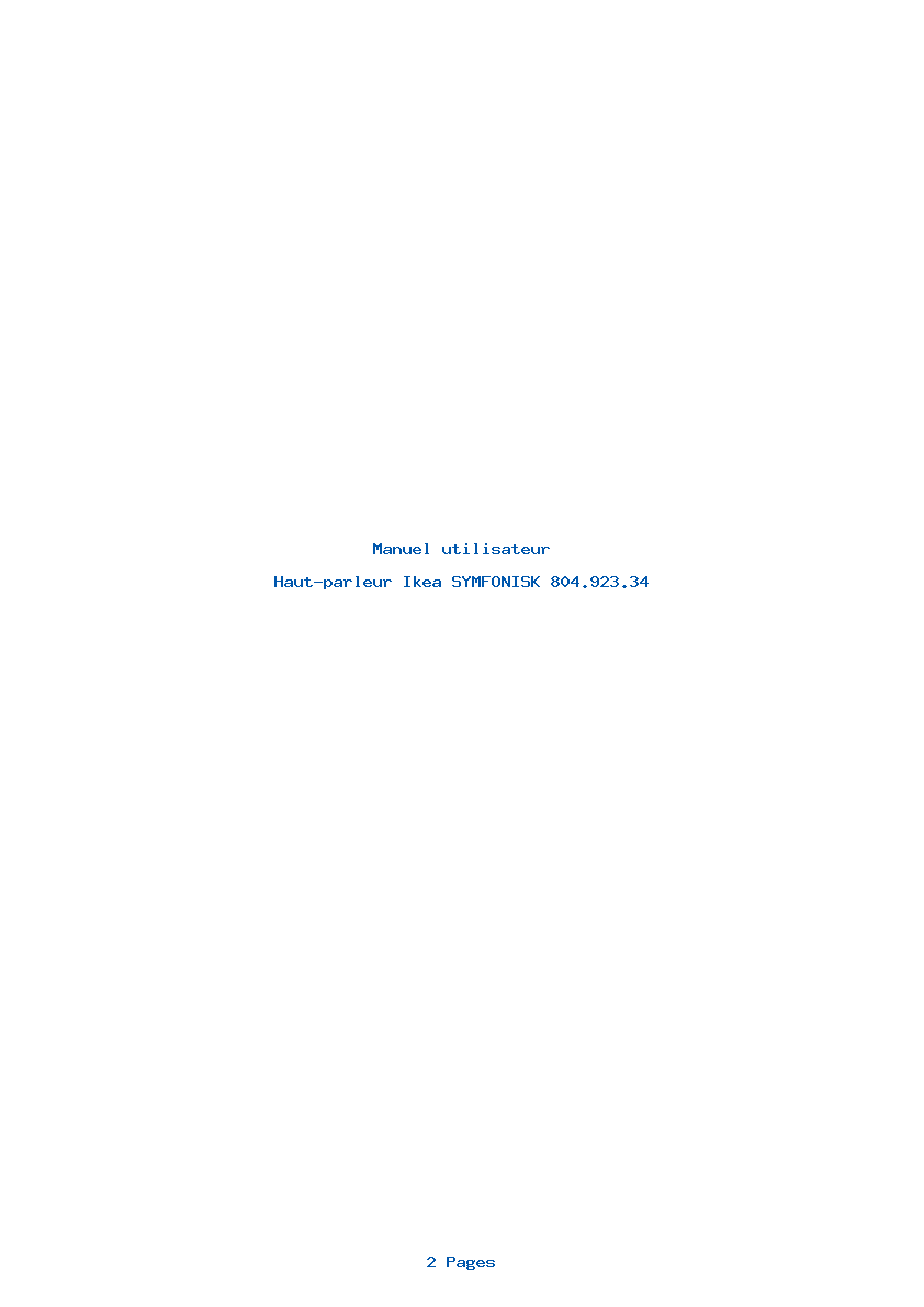 Page 1 de la notice Manuel utilisateur Ikea SYMFONISK 804.923.34