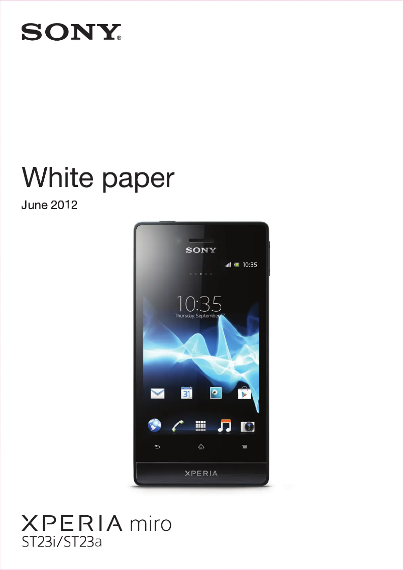Page n°1 - Manuel utilisateur Sony Xperia miro 1268-4864