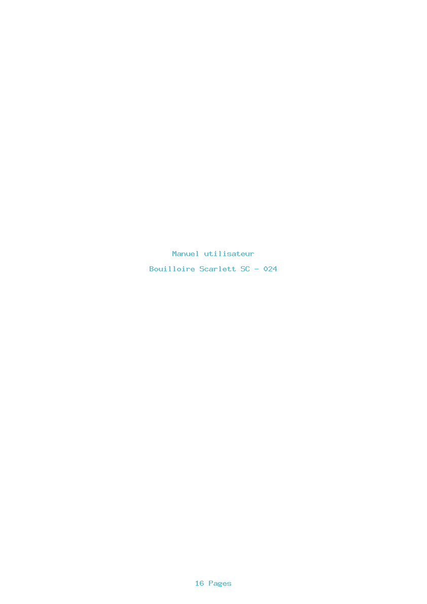 Page 1 de la notice Manuel utilisateur Scarlett SC - 024