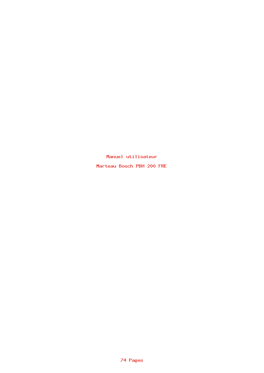 Page 1 de la notice Manuel utilisateur Bosch PBH 200 FRE