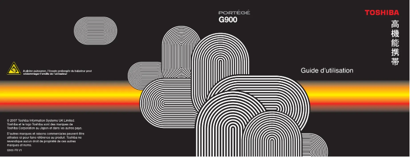 Page 1 de la notice Manuel utilisateur Toshiba Portégé G900